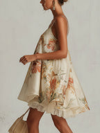 Liliana | Vestido Corto de Organza Beige