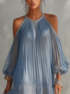 Celeste | Vestido Corto con Hombros Descubiertos