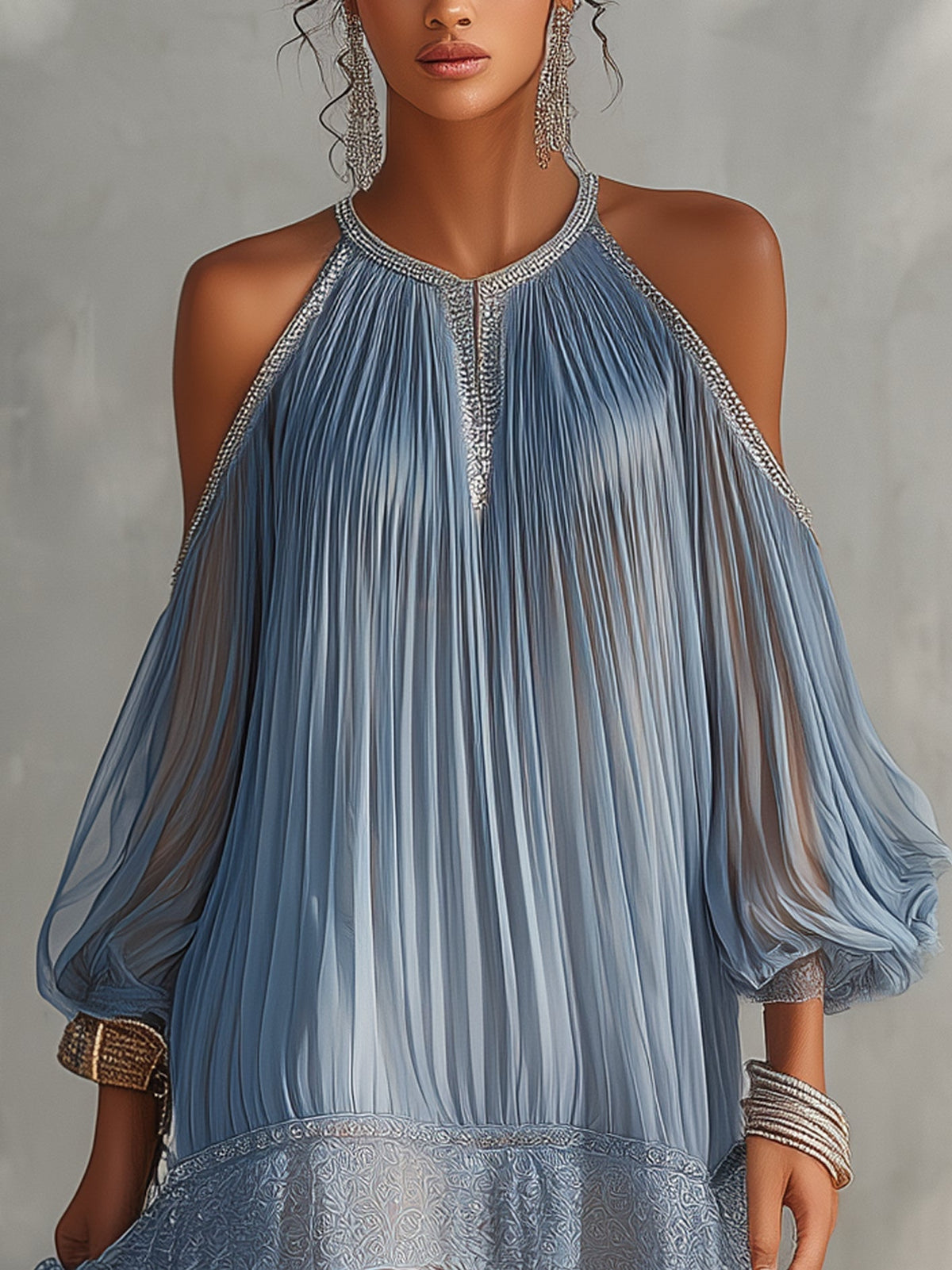 Celeste | Vestido Corto con Hombros Descubiertos