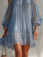 Celeste | Vestido Corto con Hombros Descubiertos