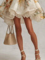 Liliana | Vestido Corto de Organza Beige