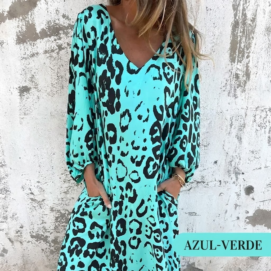 Biarritz | Vestido Safari Chic con estampado de leopardo