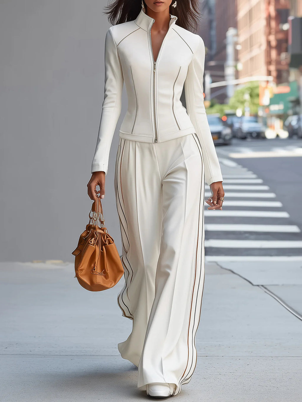Valentina | Conjunto elegante de pantalón ancho con cremallera