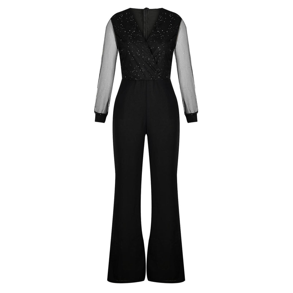 Islie | Mono con mangas transparentes y pantalones anchos
