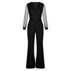 Islie | Mono con mangas transparentes y pantalones anchos