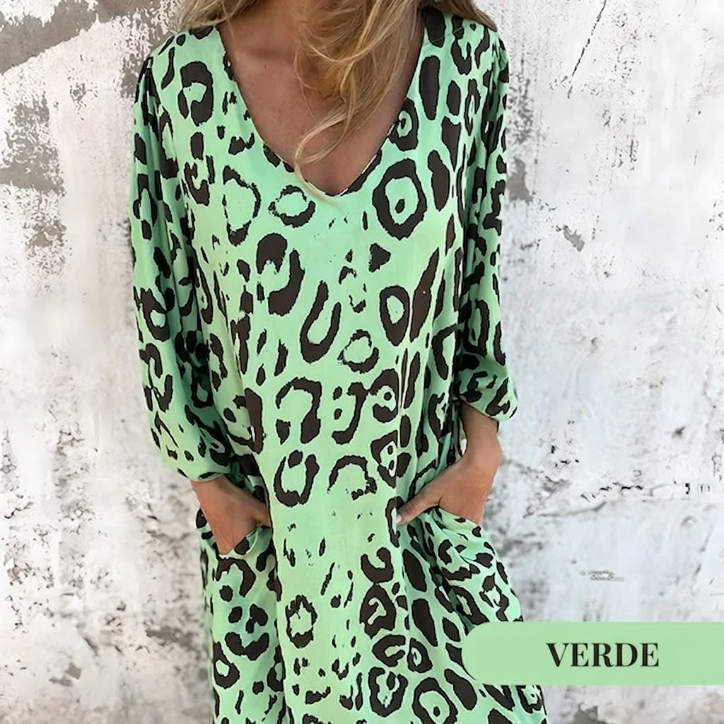 Biarritz | Vestido Safari Chic con estampado de leopardo
