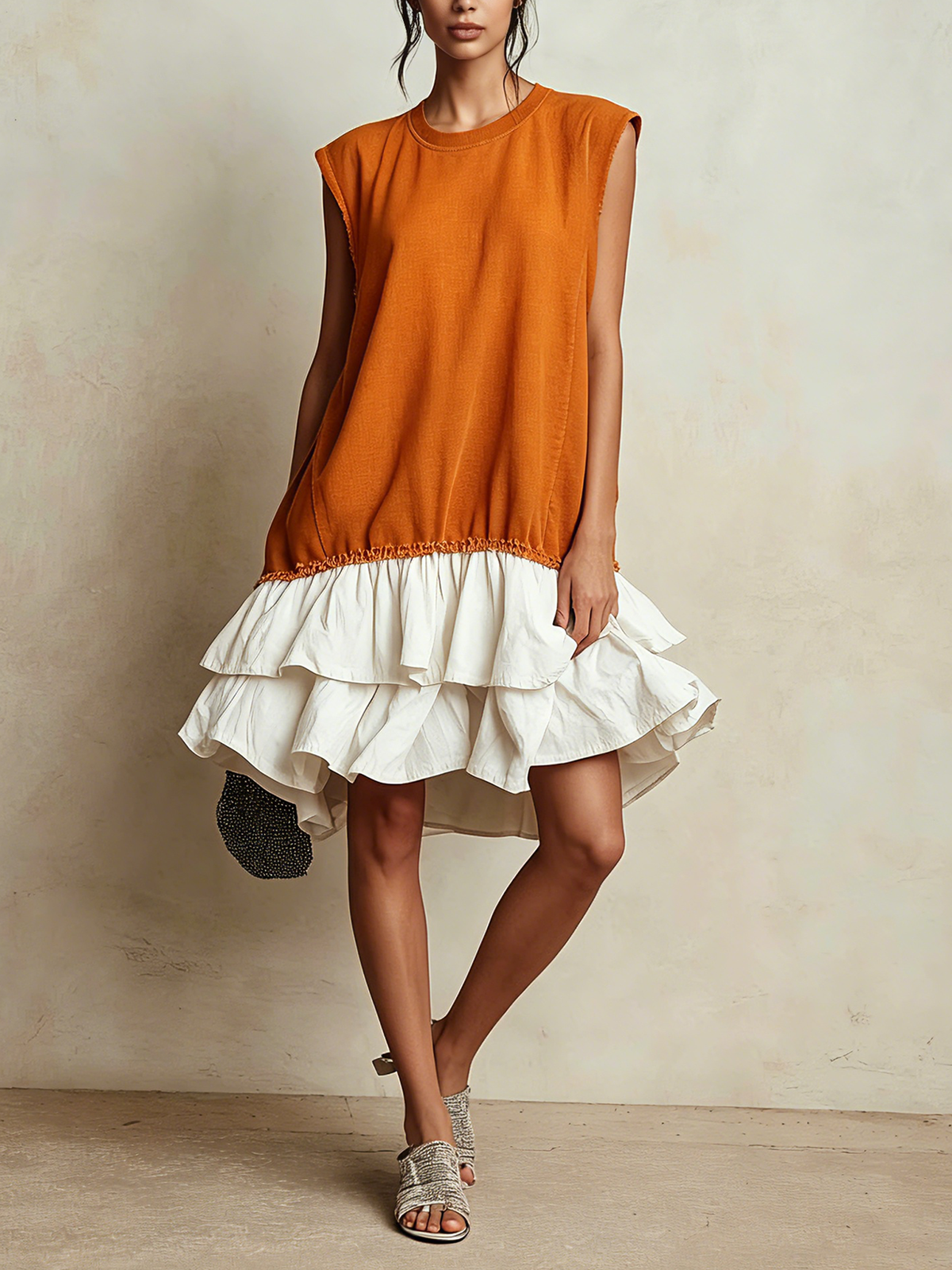 Hilaria | Vestido Corto de Bloques de Color