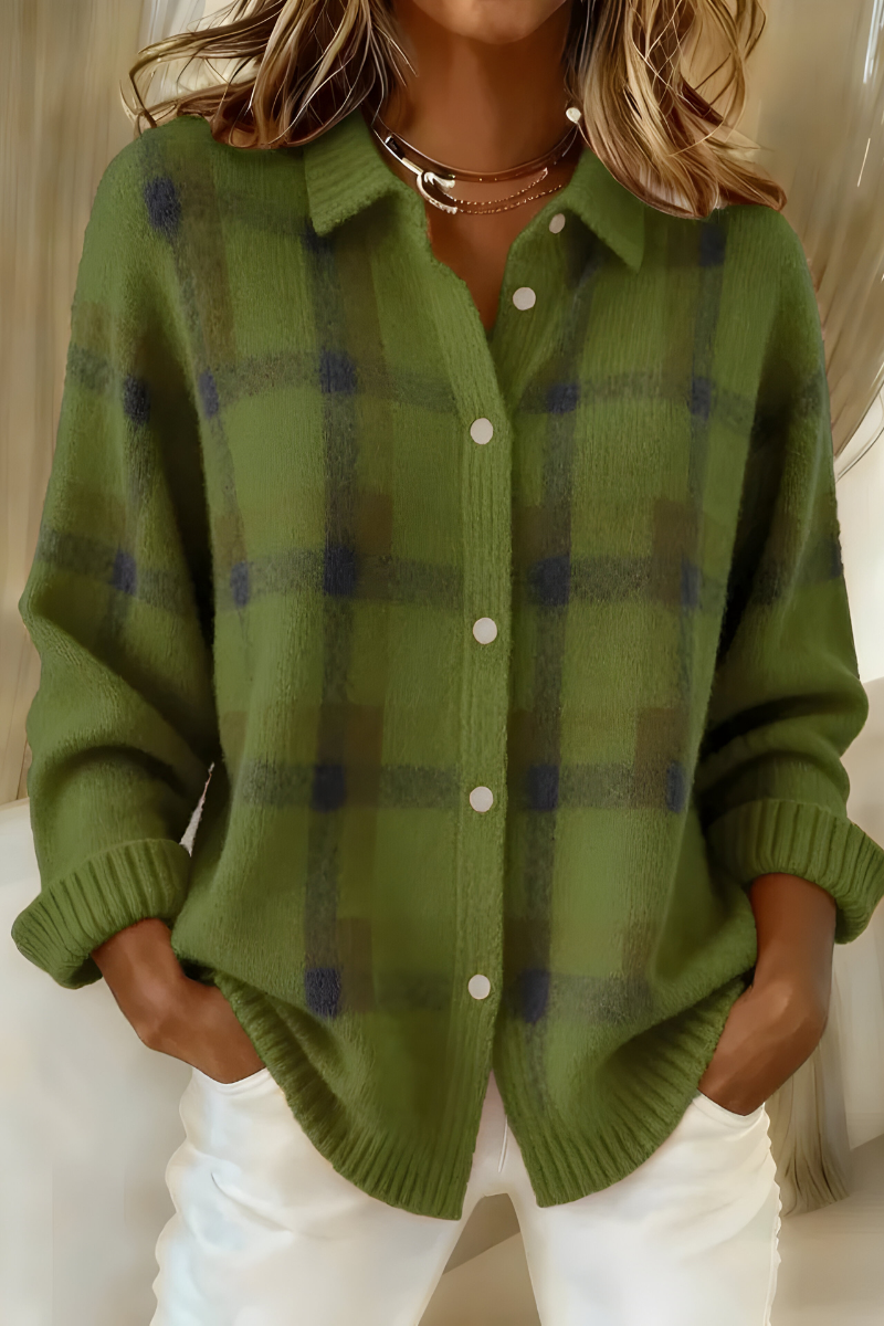 Teresa | Chaqueta de Punto de Cuadros