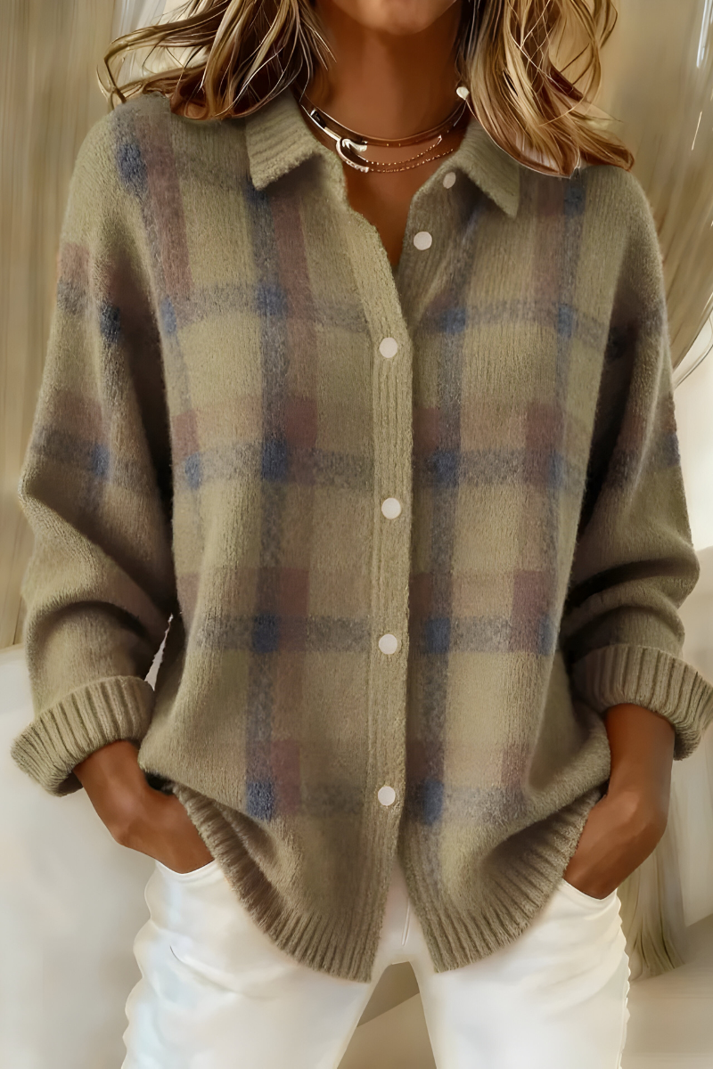 Teresa | Chaqueta de Punto de Cuadros