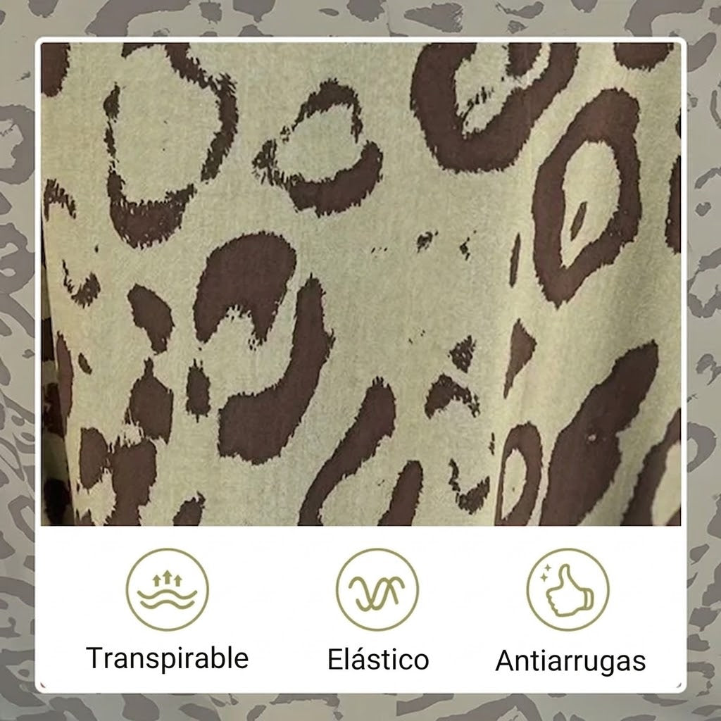 Biarritz | Vestido Safari Chic con estampado de leopardo