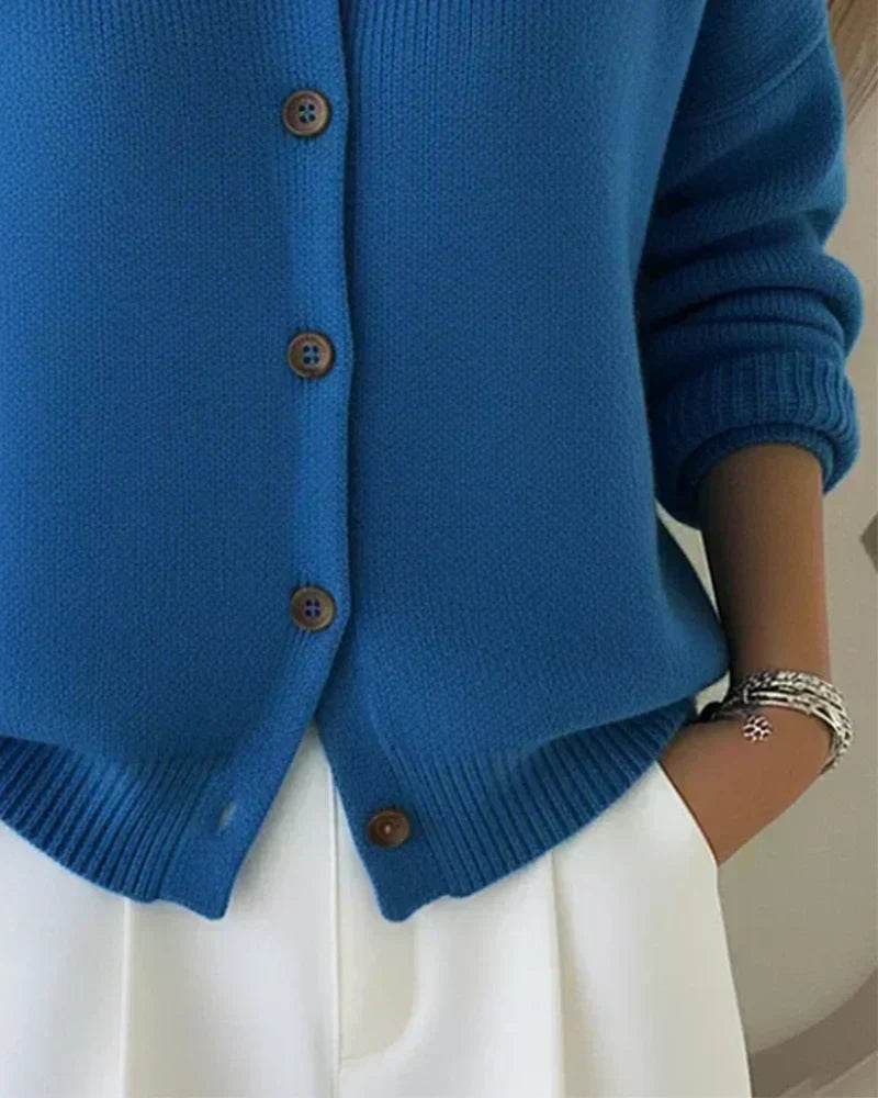 Cristina | Chaqueta de Punto con Cuello Camisero