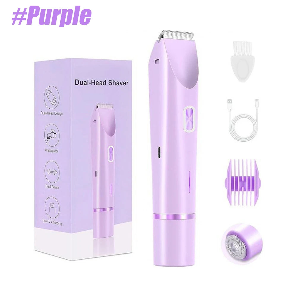 1PCS Women'S Bikini Trimmer, Electric Shaver, Dual Head Electric Razor, Two-In-One Women'S Body Shaver, and Ipx67 Waterproof Wet