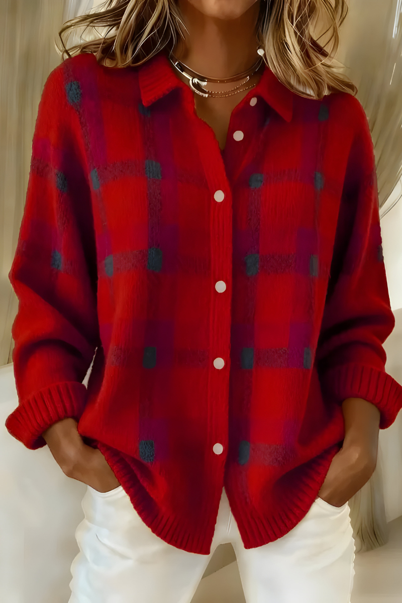 Teresa | Chaqueta de Punto de Cuadros