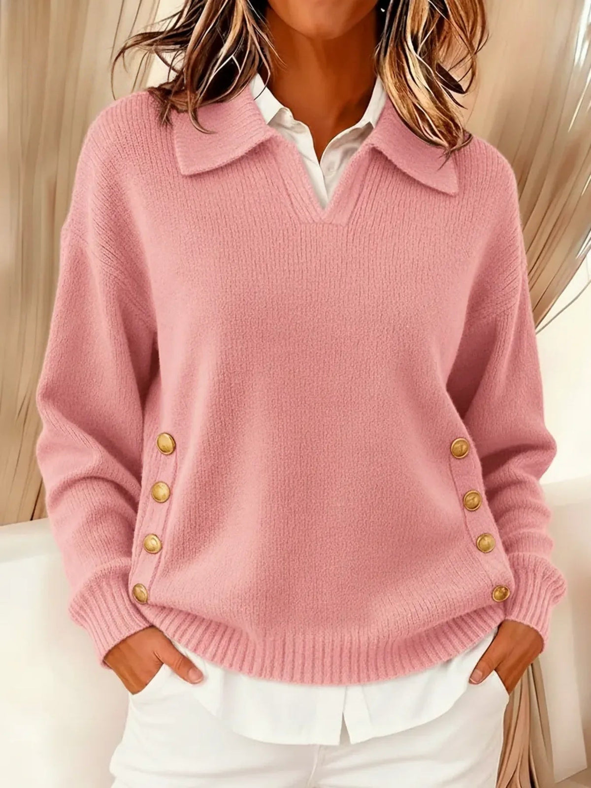 Yolanda | Jersey con Cuello Polo y Botones