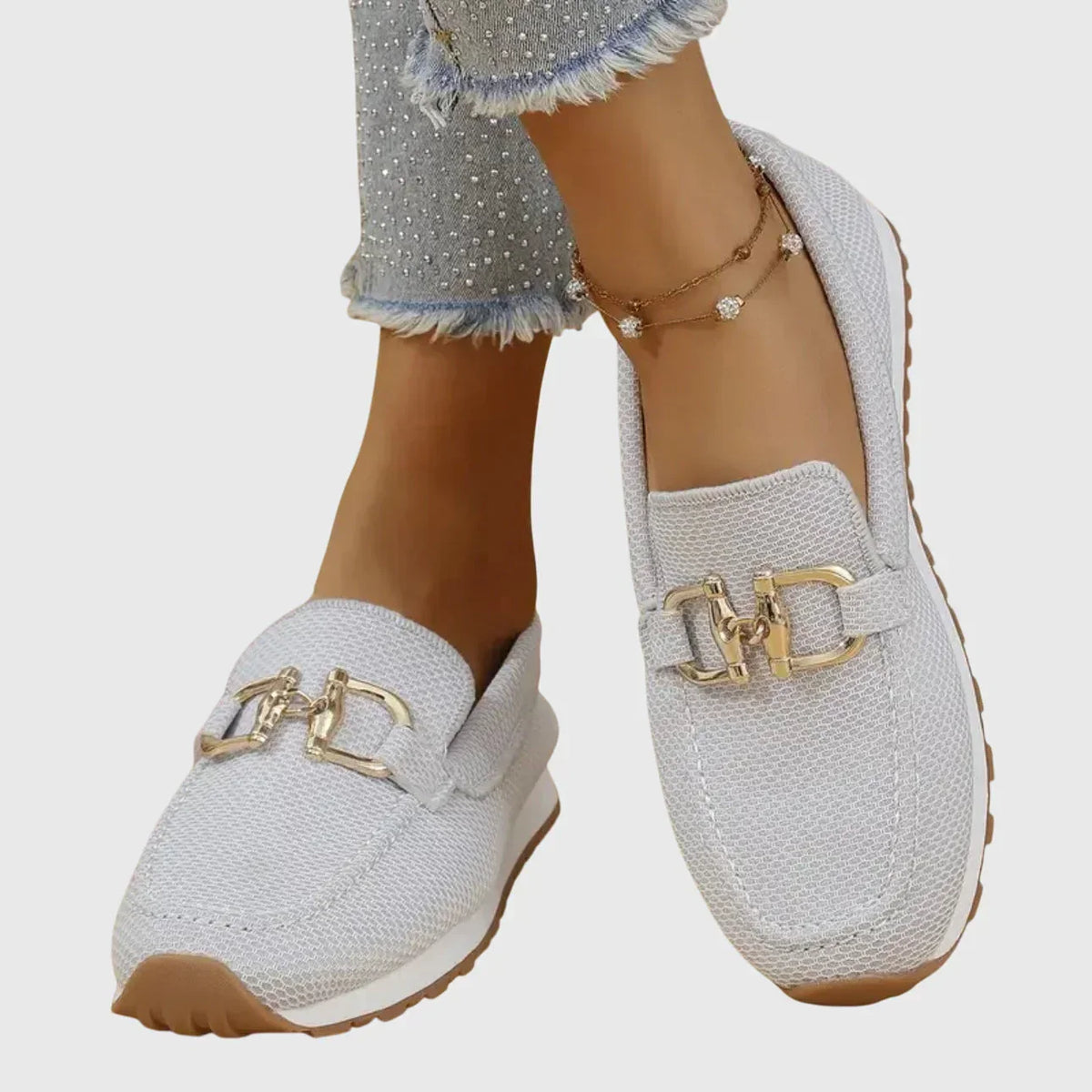 Camellia | Mocasín Deportivo con Hebilla Dorada