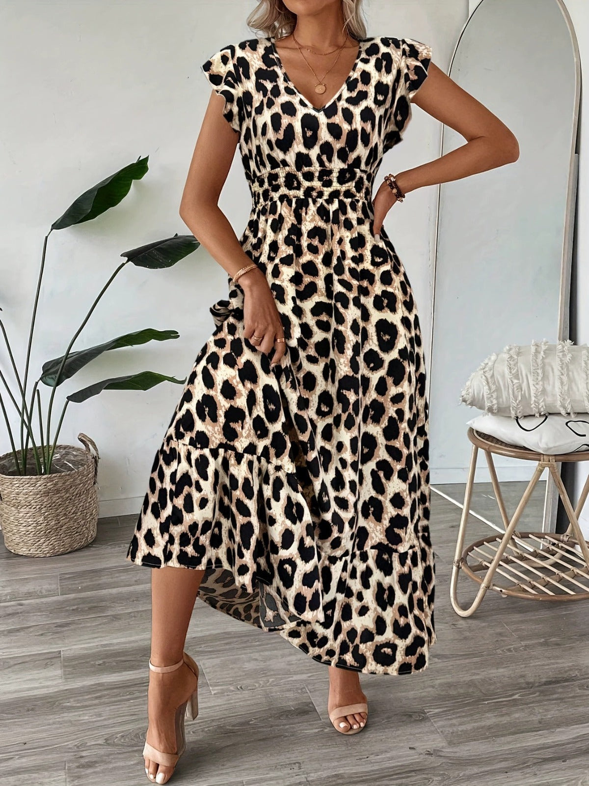 Cassis | Vestido maxi barroco con escote en V