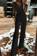 Islie | Mono con mangas transparentes y pantalones anchos
