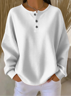 Amelia | Sudadera Henley Gofrada