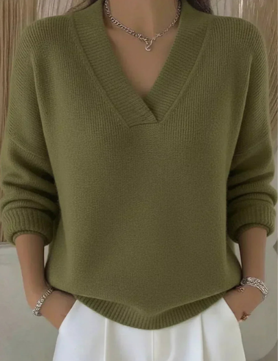 Antonia | Jersey Holgado con Cuello de Pico