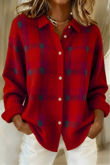 Teresa | Chaqueta de Punto de Cuadros