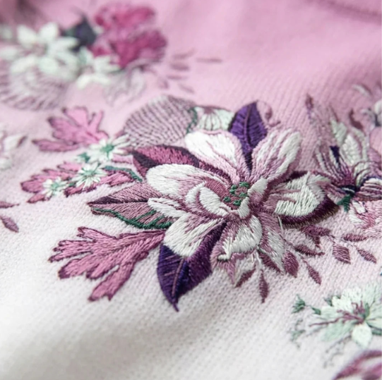 Araceli | Jersey Floral con Cuello Vuelto