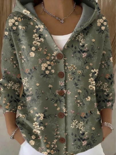 Maite | Chaqueta de Punto Estampada con Capucha