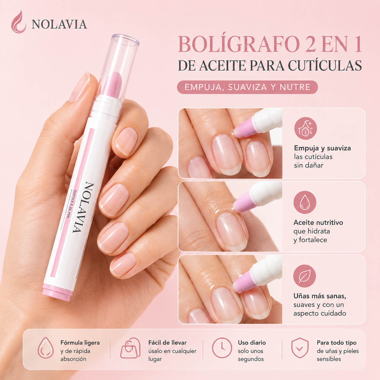 Bolígrafo 2 en 1 de Aceite para Cutículas