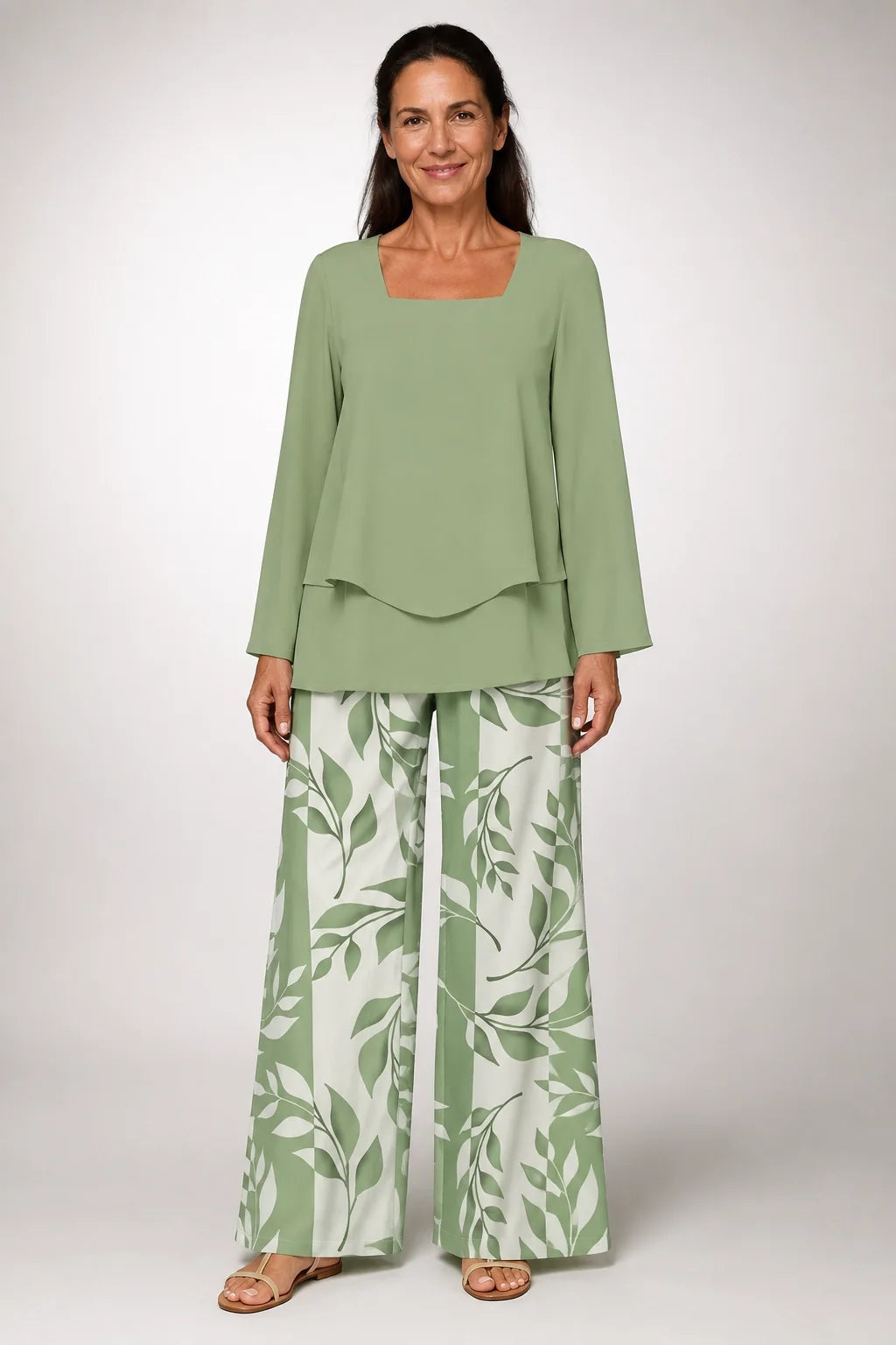 Esperanza | Conjunto Verde con Pantalón de Hojas