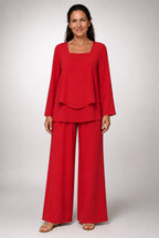 Marcelina | Conjunto de Cuello Cuadrado Rojo