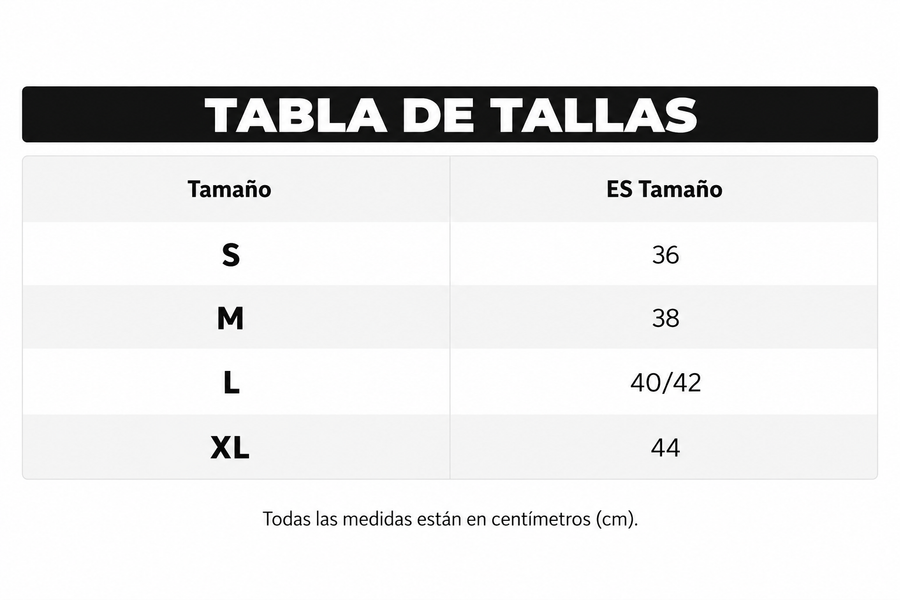 Guía de tallas