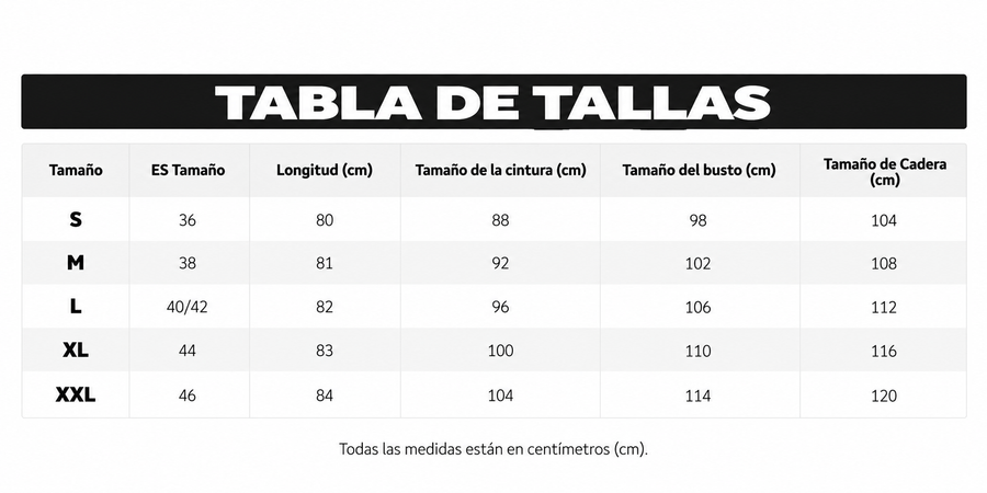 Guía de tallas
