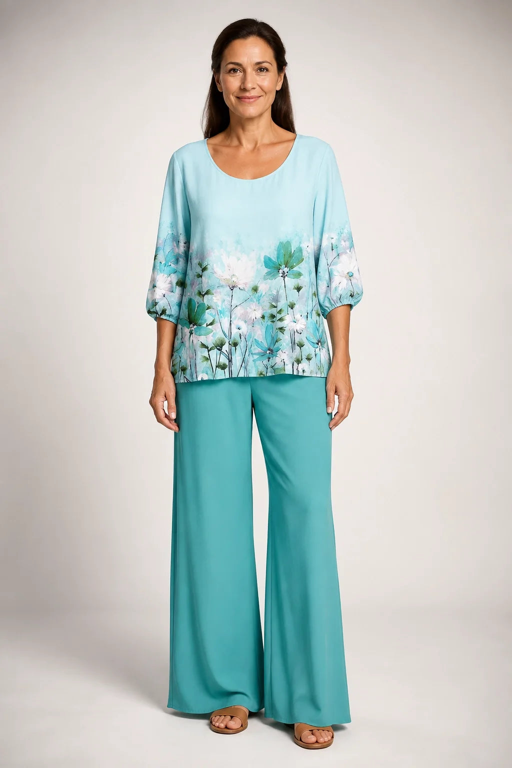 Domitila | Conjunto Floral Verde Salvia
