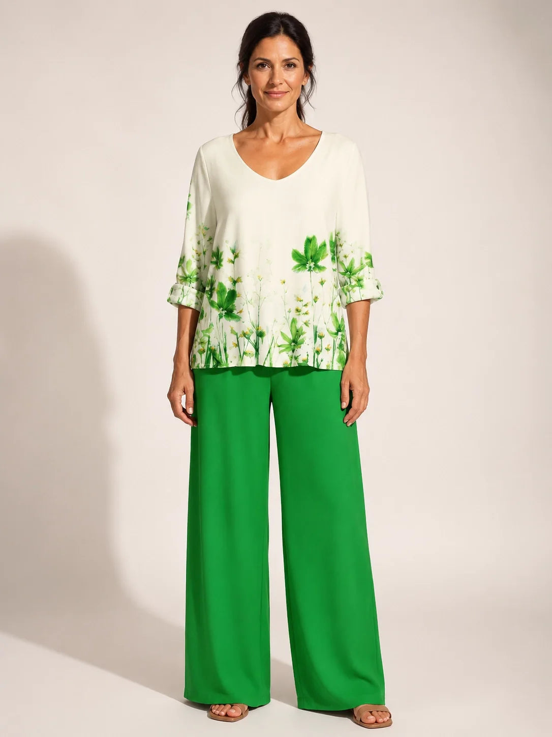 Casilda | Conjunto Floral Verde