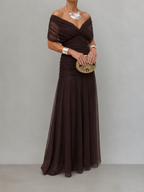 Salerno | Vestido Largo Mujer Elegante Fluido - Escote V y Diseño Sofisticado