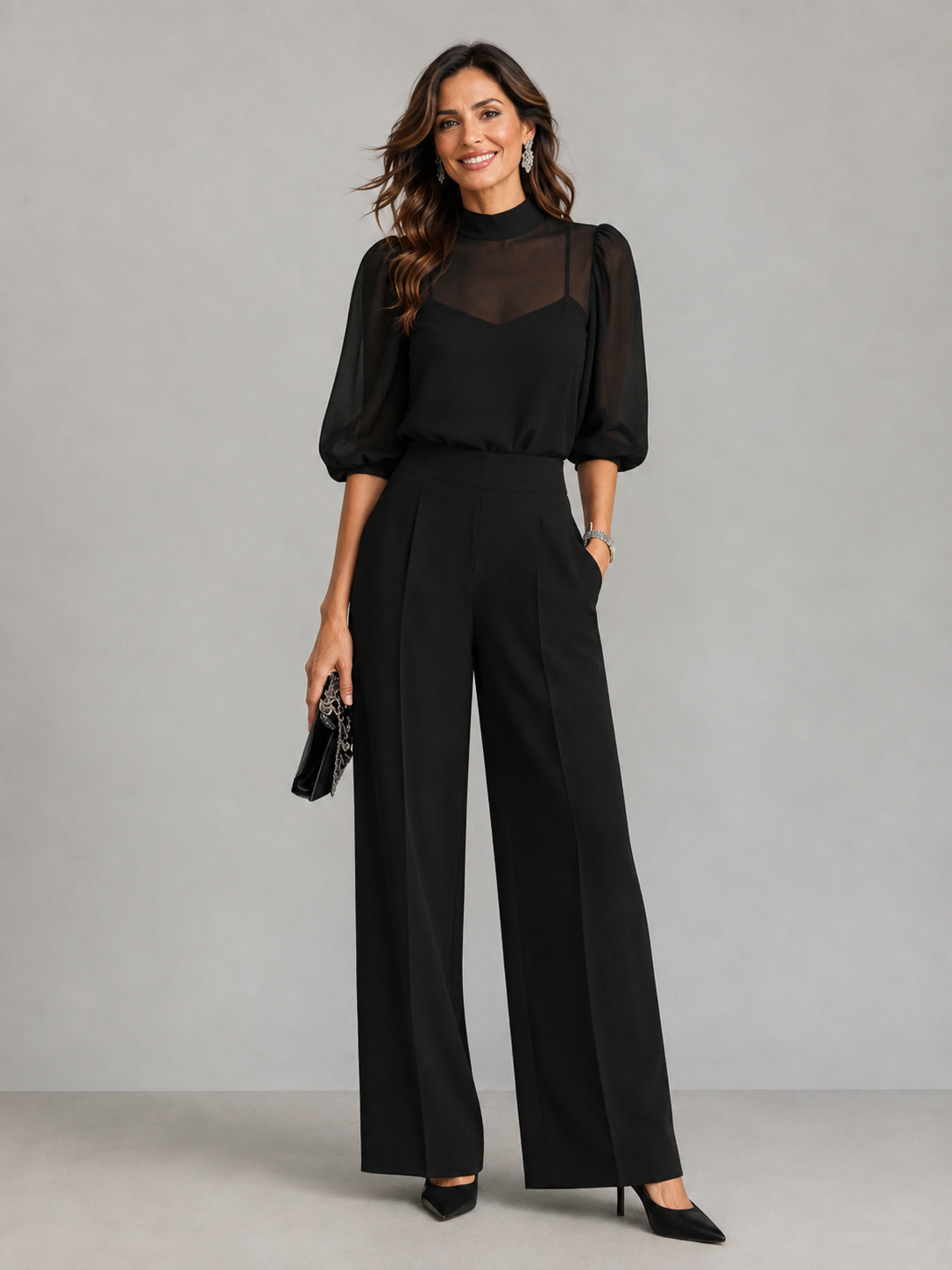 Odette | Conjunto de Tres Piezas En Color Negro