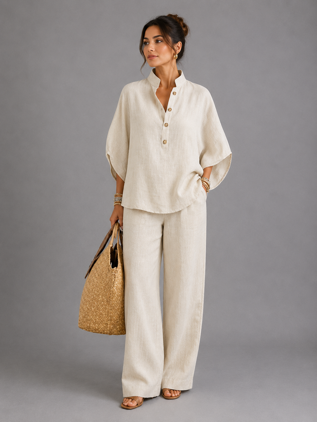 Livia | Conjunto Mujer Algodón y Lino Fluido – Estilo Elegante y Natural