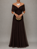 Salerno | Vestido Largo Mujer Elegante Fluido - Escote V y Diseño Sofisticado