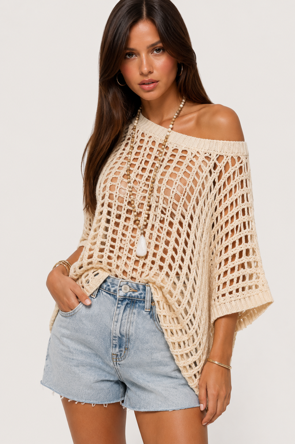 Noa - Jersey de verano de punto calado casual