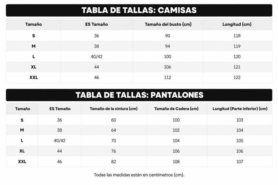 Guía de tallas