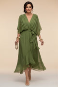 Marta | Vestido de chiffon con escote en V