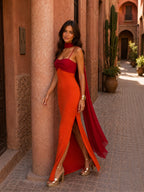 Florencia | Vestido Largo Drapeado Bicolor