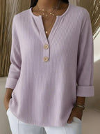 Elena | Camiseta Henley Gofrada con Botones