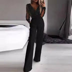 Islie | Mono con mangas transparentes y pantalones anchos
