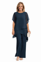Amélie | Conjunto Elegante de Dos Piezas Mujer - Corte Fluido con Pantalón Ancho