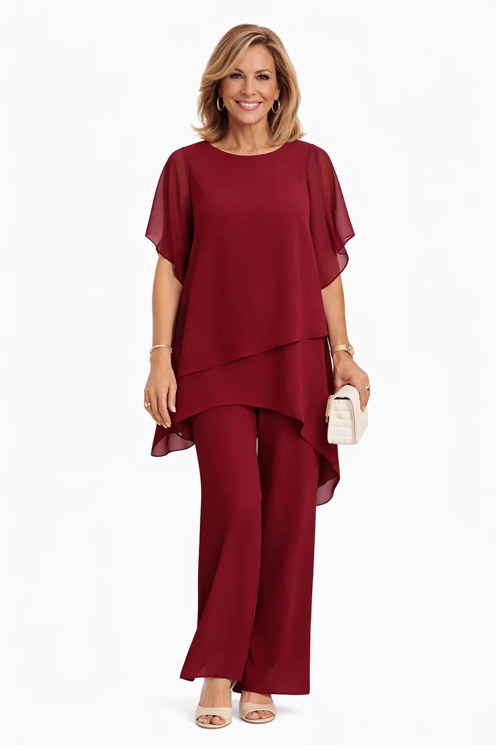 Amélie | Conjunto Elegante de Dos Piezas Mujer - Corte Fluido con Pantalón Ancho