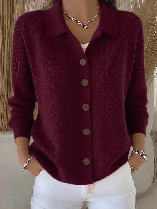 Marisol | Chaqueta de Punto con Cuello y Botones