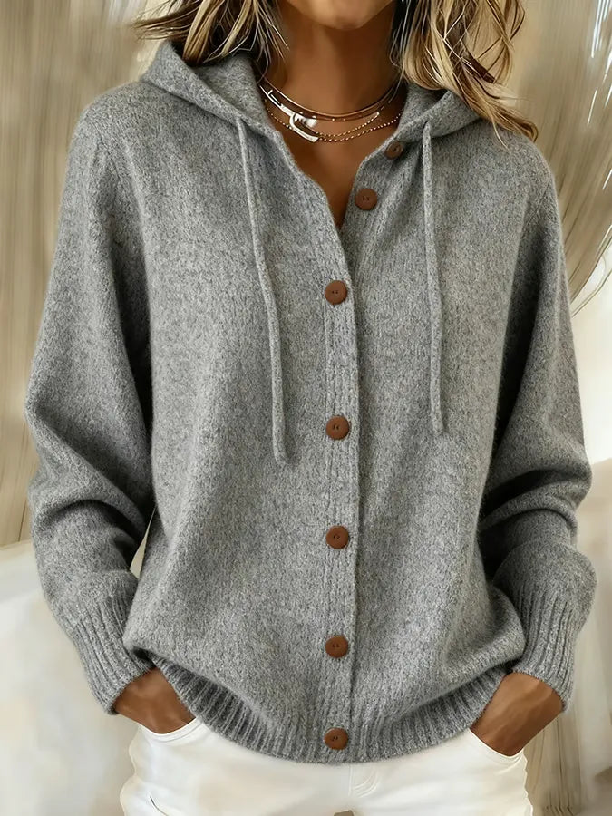 Montserrat | Chaqueta de Punto con Capucha y Botones