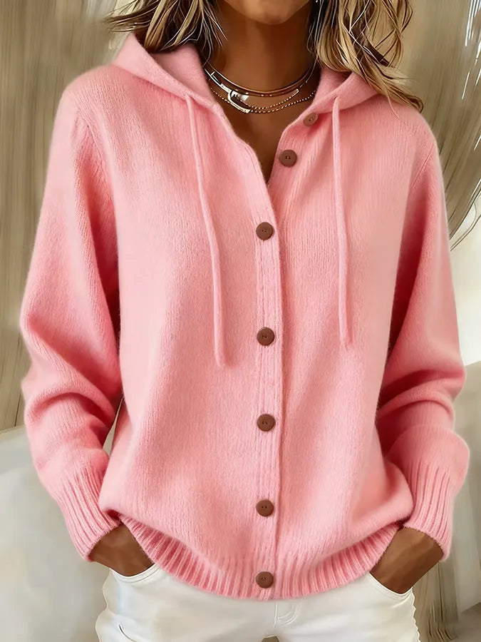 Montserrat | Chaqueta de Punto con Capucha y Botones