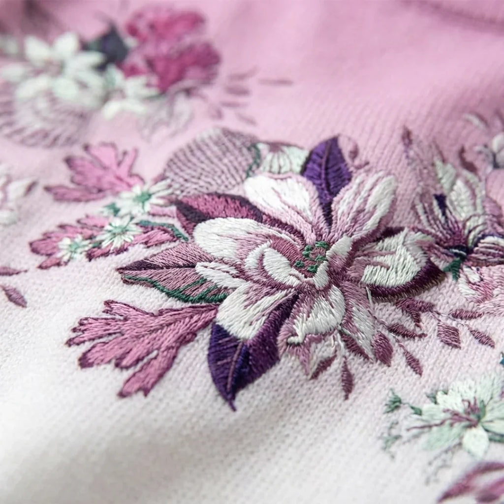 Araceli | Jersey Floral con Cuello Vuelto