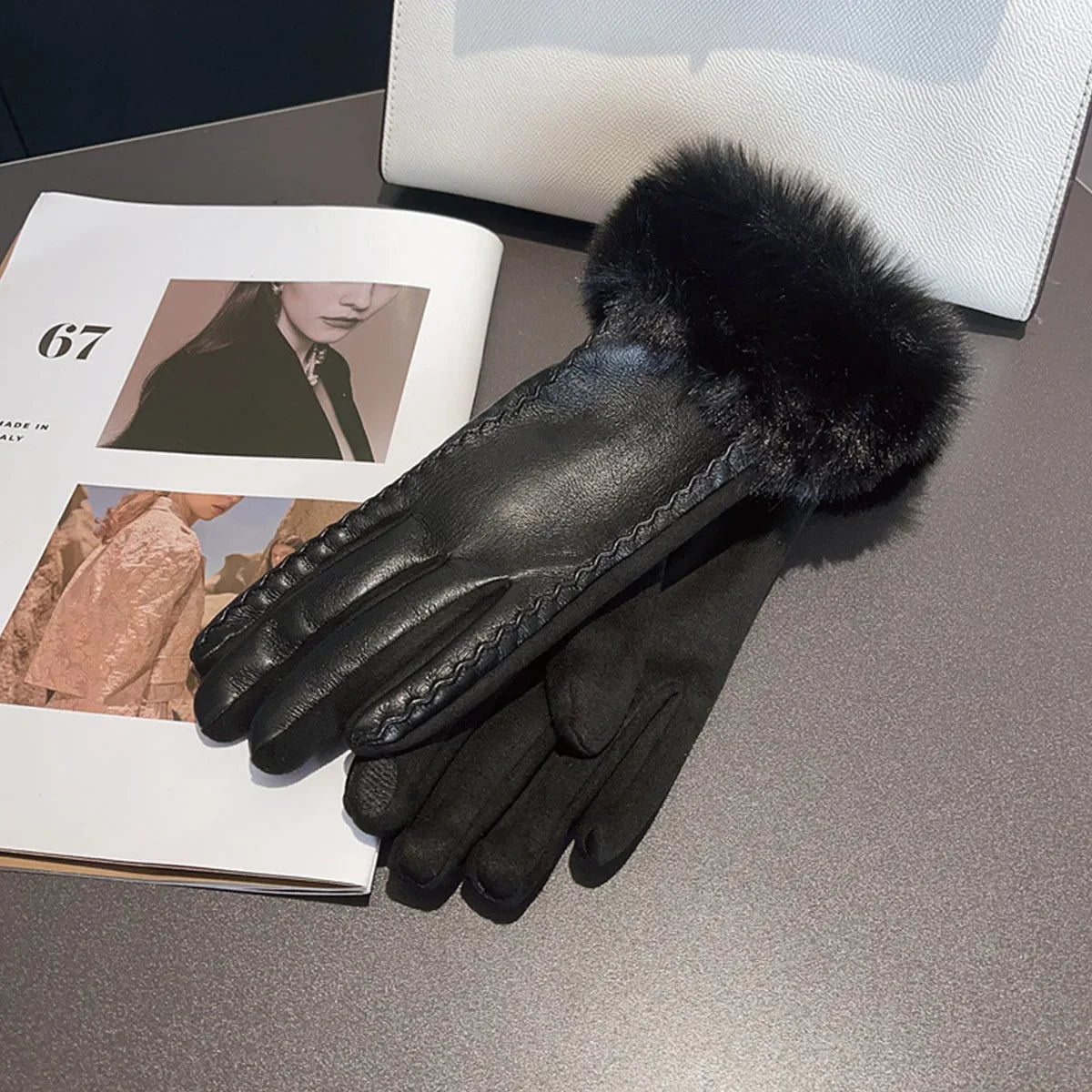 Ashley | Guantes Cuero PU